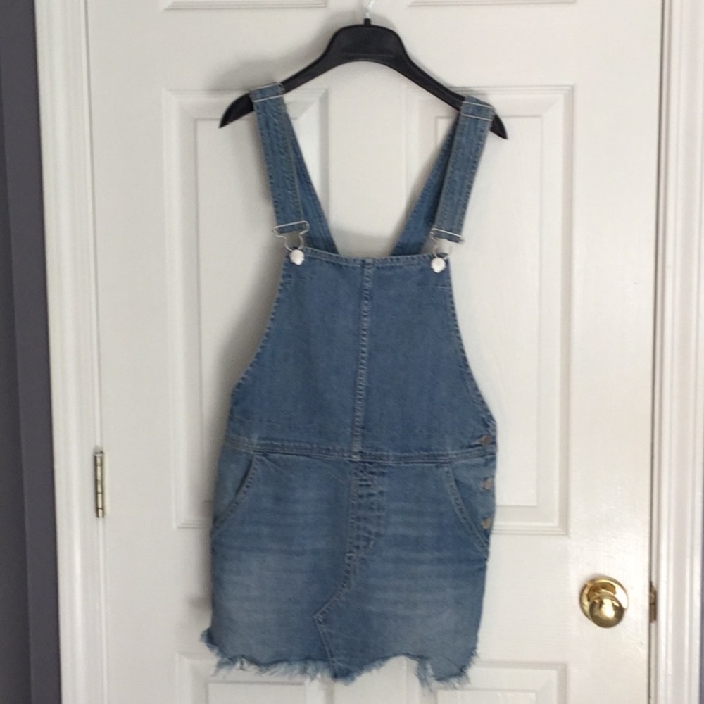 Free People denim overalls dress